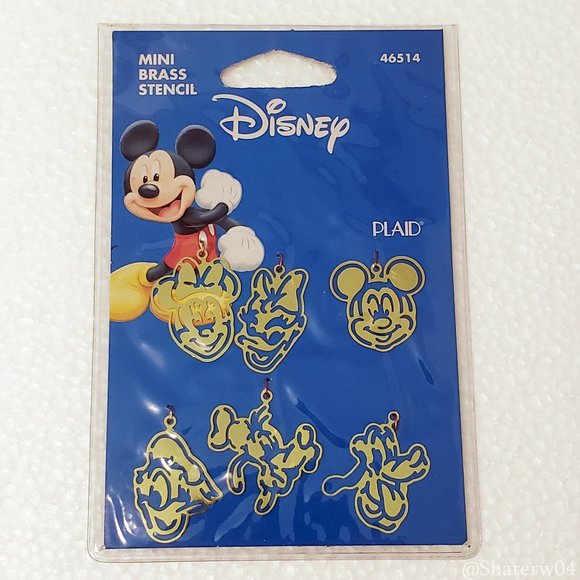 Disney Plaid Brass Embossing Stencils - Minnie Daisy Mickey Donald  Goof… - Picture 1 of 10